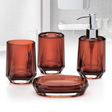 Bathroom Accessory Set Red Ochre E75081