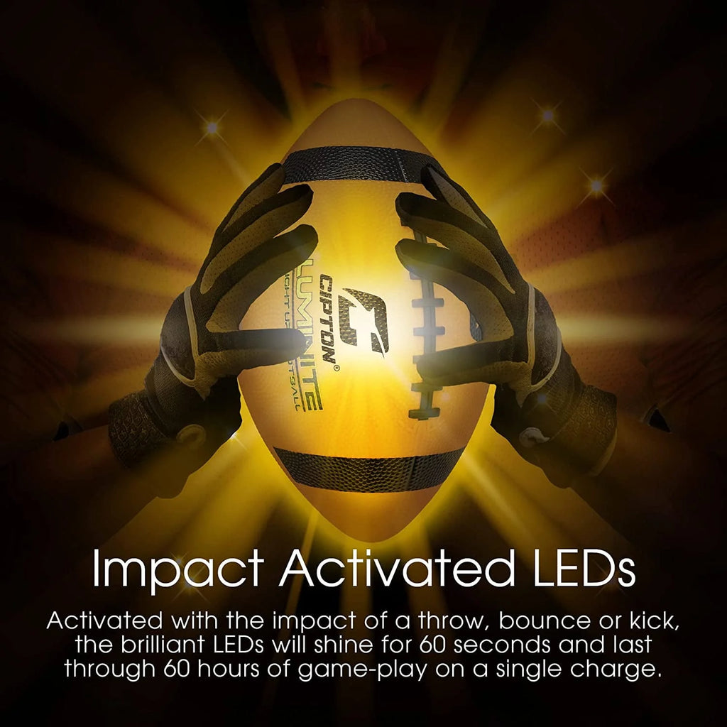 Light Up Official Size Water Resistant Football with Pump I12810