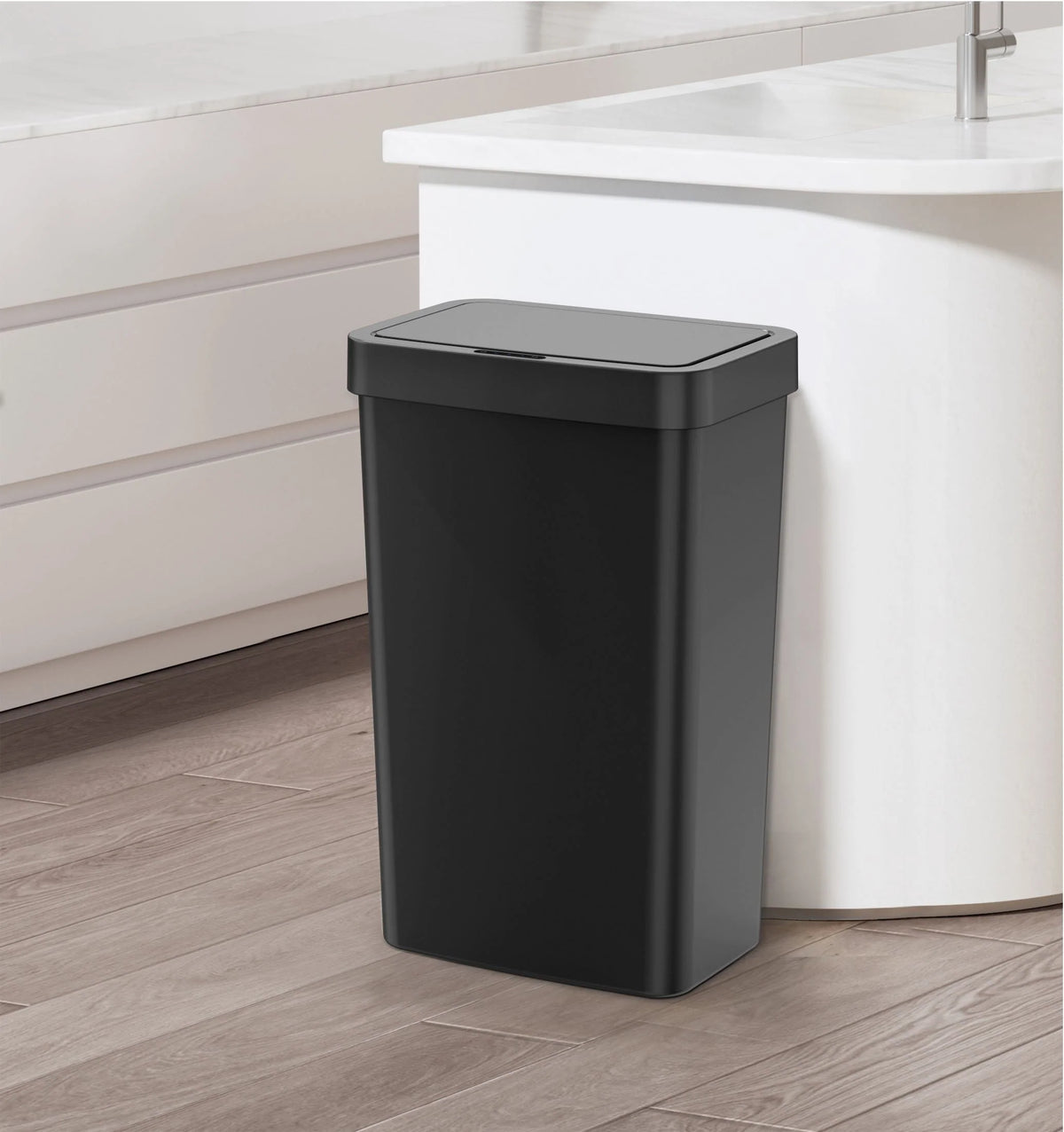 13.2 Gallon Black Motion Sensor Plastic Trash Can G35438