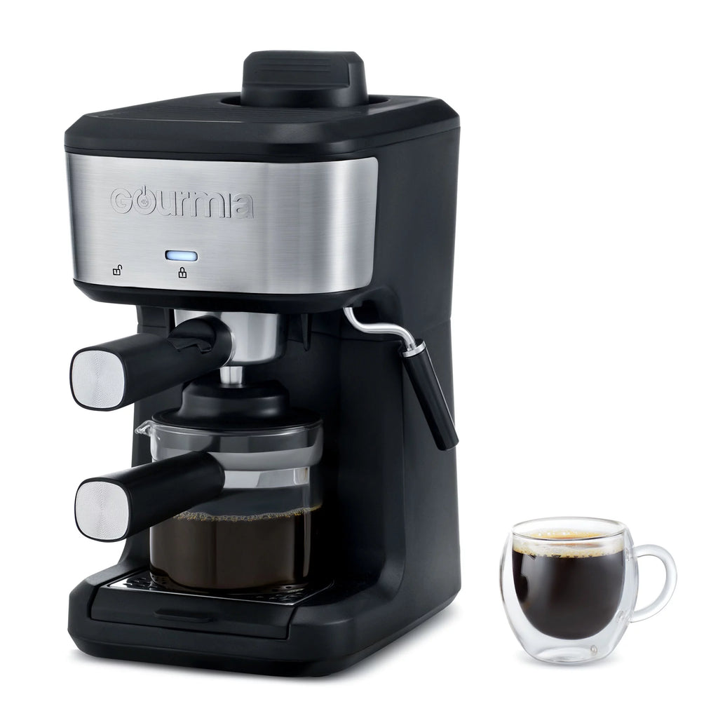 4-Shot Steam Espresso, Cappuccino, and Latte Maker with Frothing Wand A4866