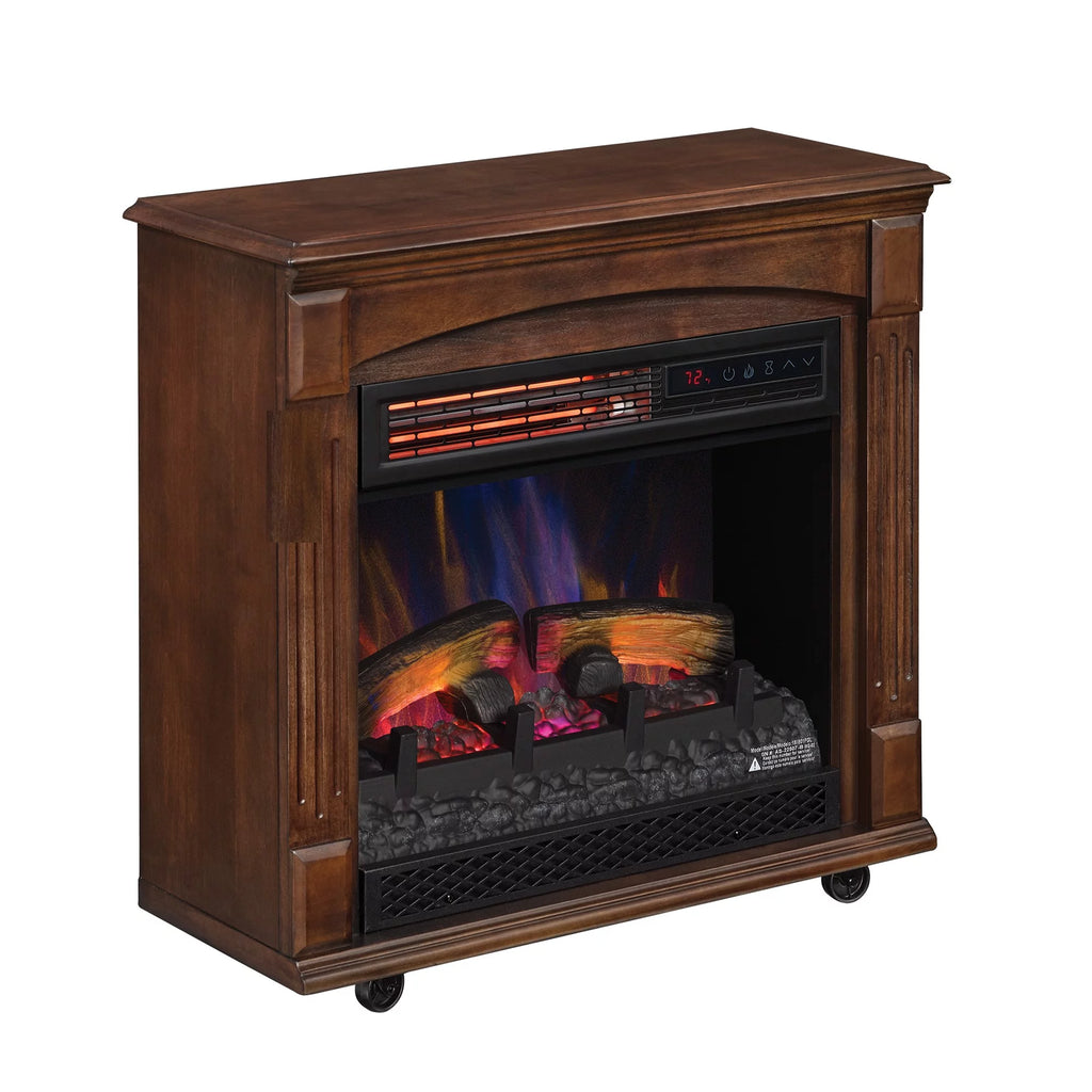 Rolling Mantel with 3D Infrared Quartz Electric Fireplace K952561