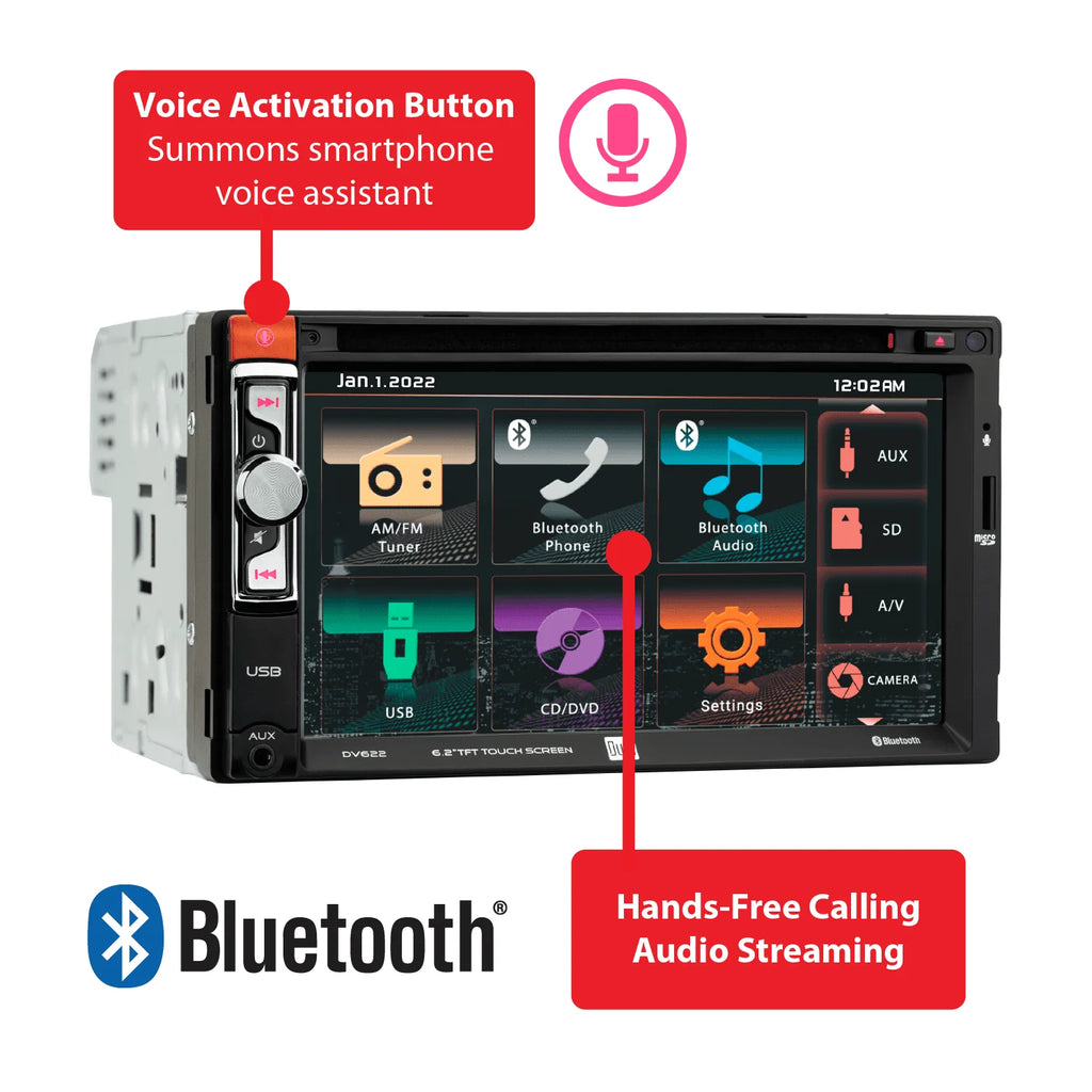 6.2 inch Double DIN Car Stereo Radio with CD/DVD T6195