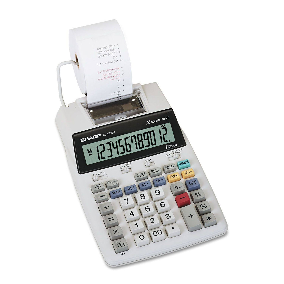 LCD 12-Digit Two-Color Printing Calculator Q75255