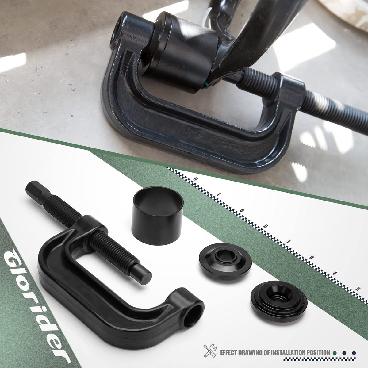 Ball Joint Press U Joint Removal Tool with 4-wheel Adapters H48996