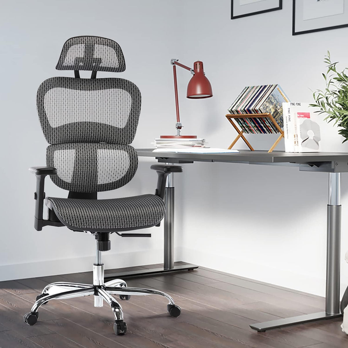 Armless Office Chair, Breathable Mesh, Low Back Support T381513