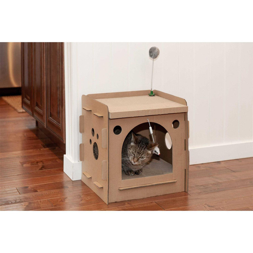 Corrugated Cat Scratcher House with Catnip Q336976