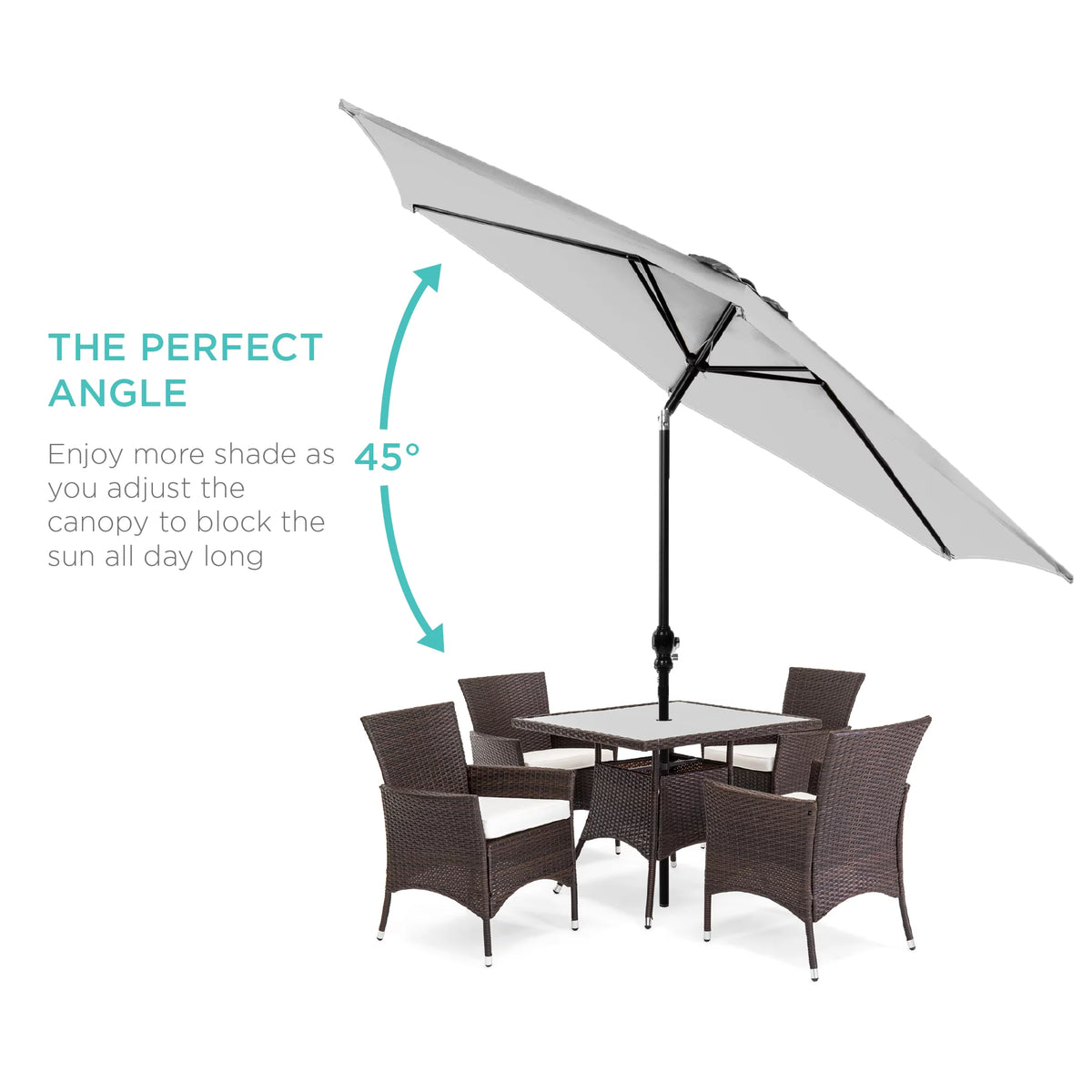 10ft Steel Patio Umbrella with Crank and Tilt J343802