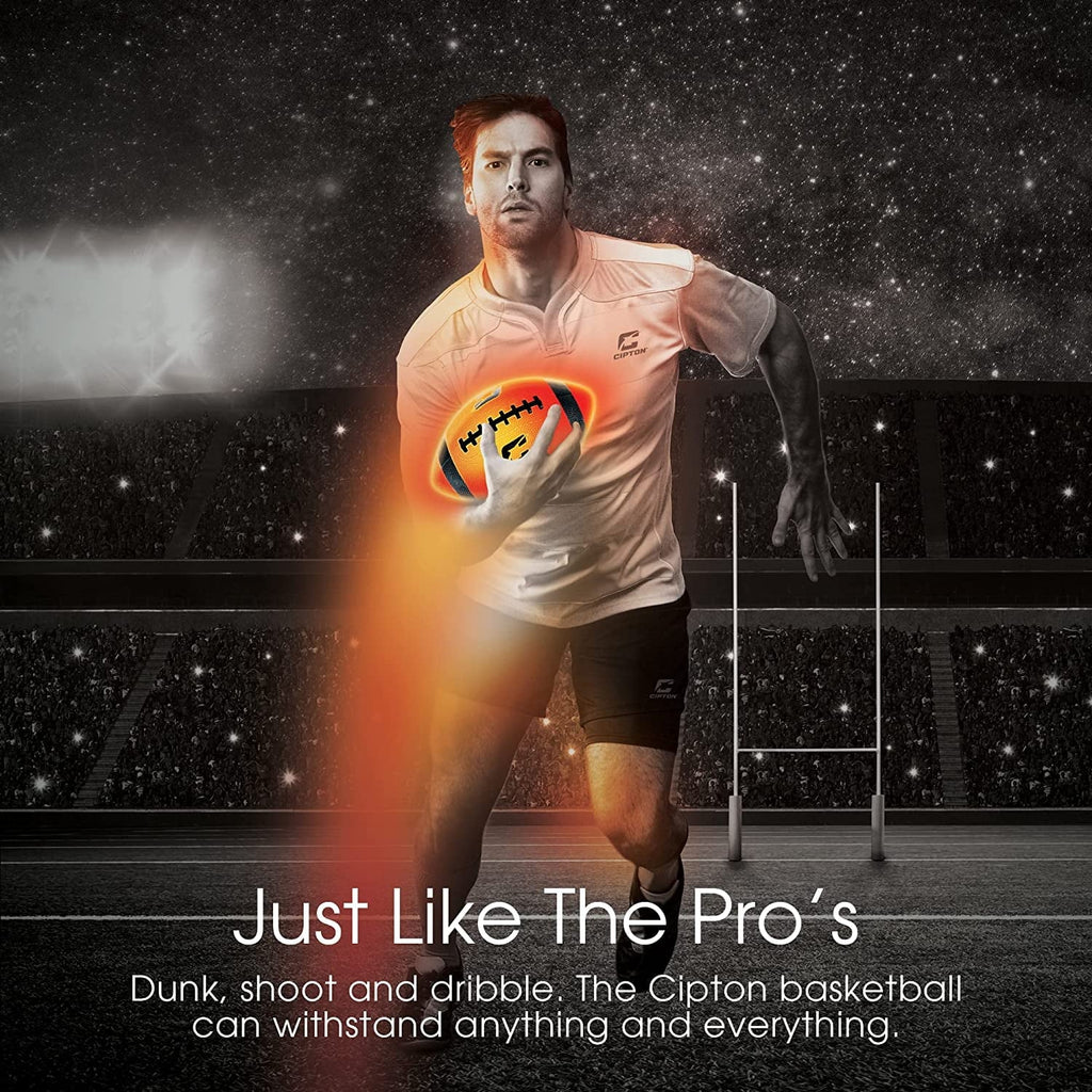 Light Up Official Size Water Resistant Football with Pump I12810