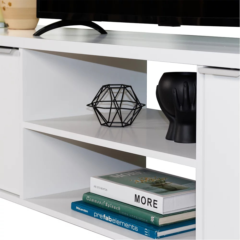 Black TV Stand with Storage and Wire Management L83368