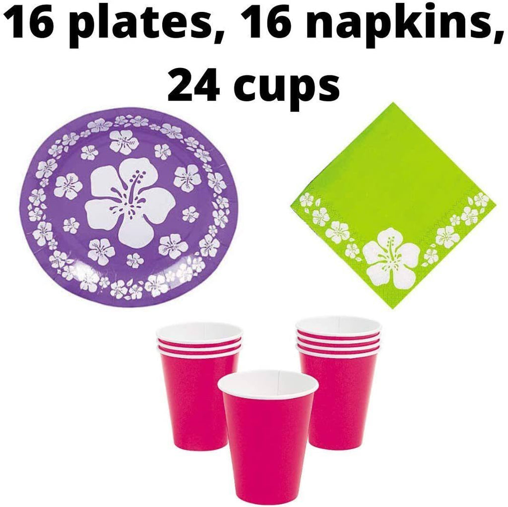 Summer Luau Party Supplies Pack for 16 B431