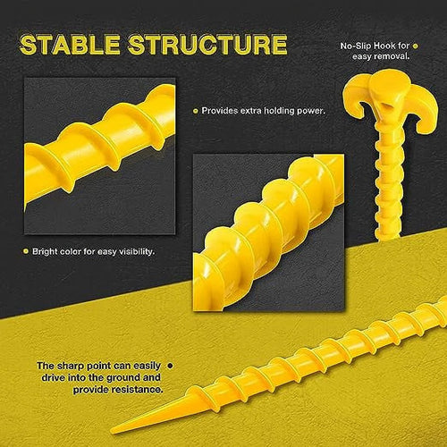 10 inch Yellow 8-Pack Plastic Ground Stakes L988427