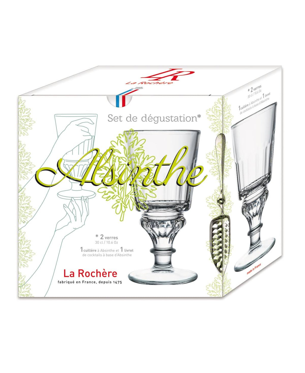 10 oz Absinthe Glasses with Spoon Set of 2 M89770