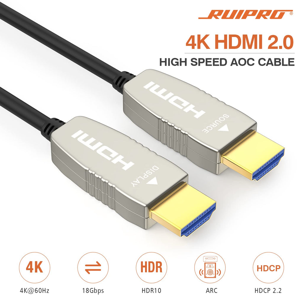 Fiber HDMI Cable 4K60HZ HDR 100 feet Ultra Slim and Flexible J491