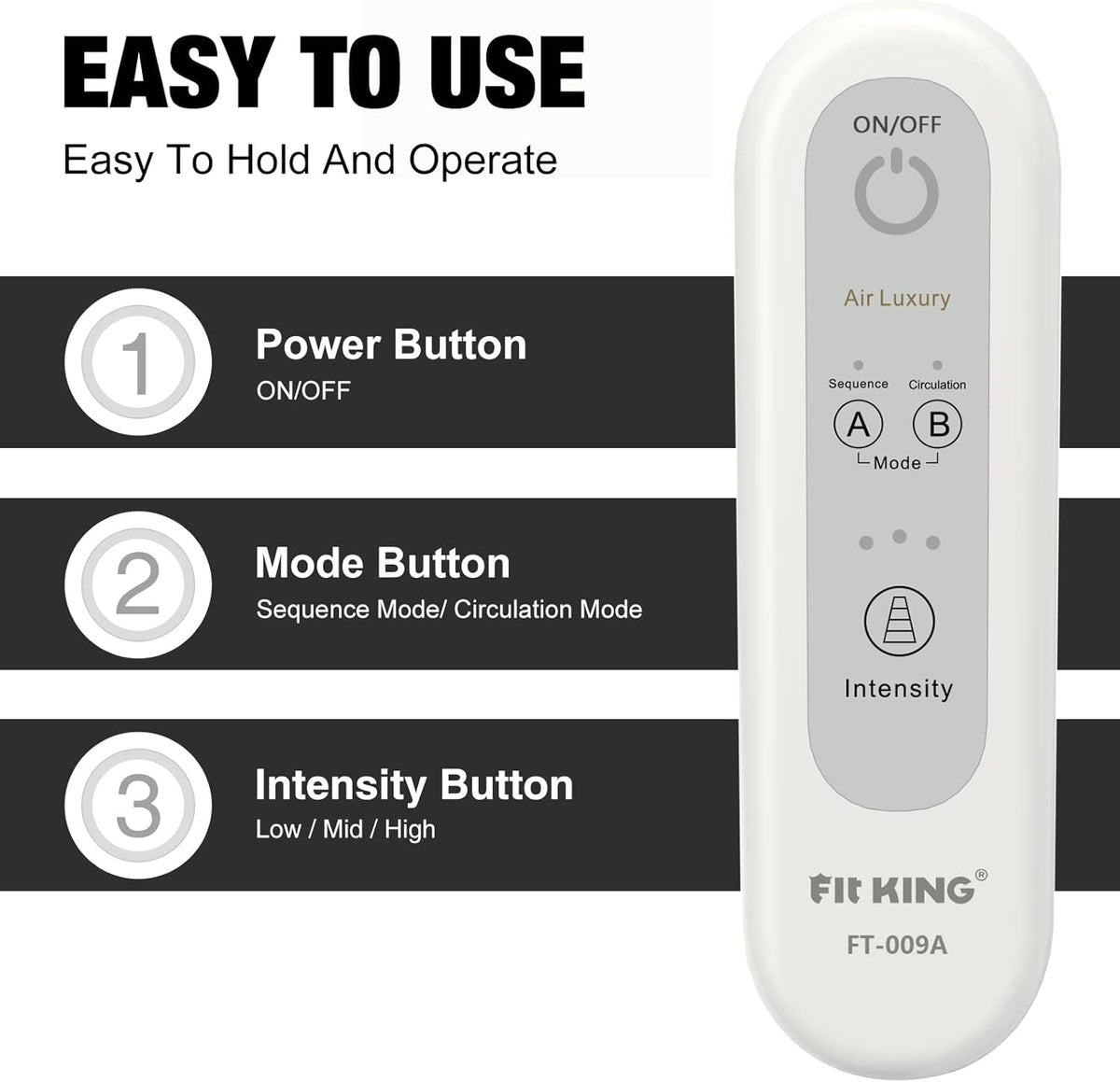 Air Compression Foot and Calf Massager with Handheld Controller B865110