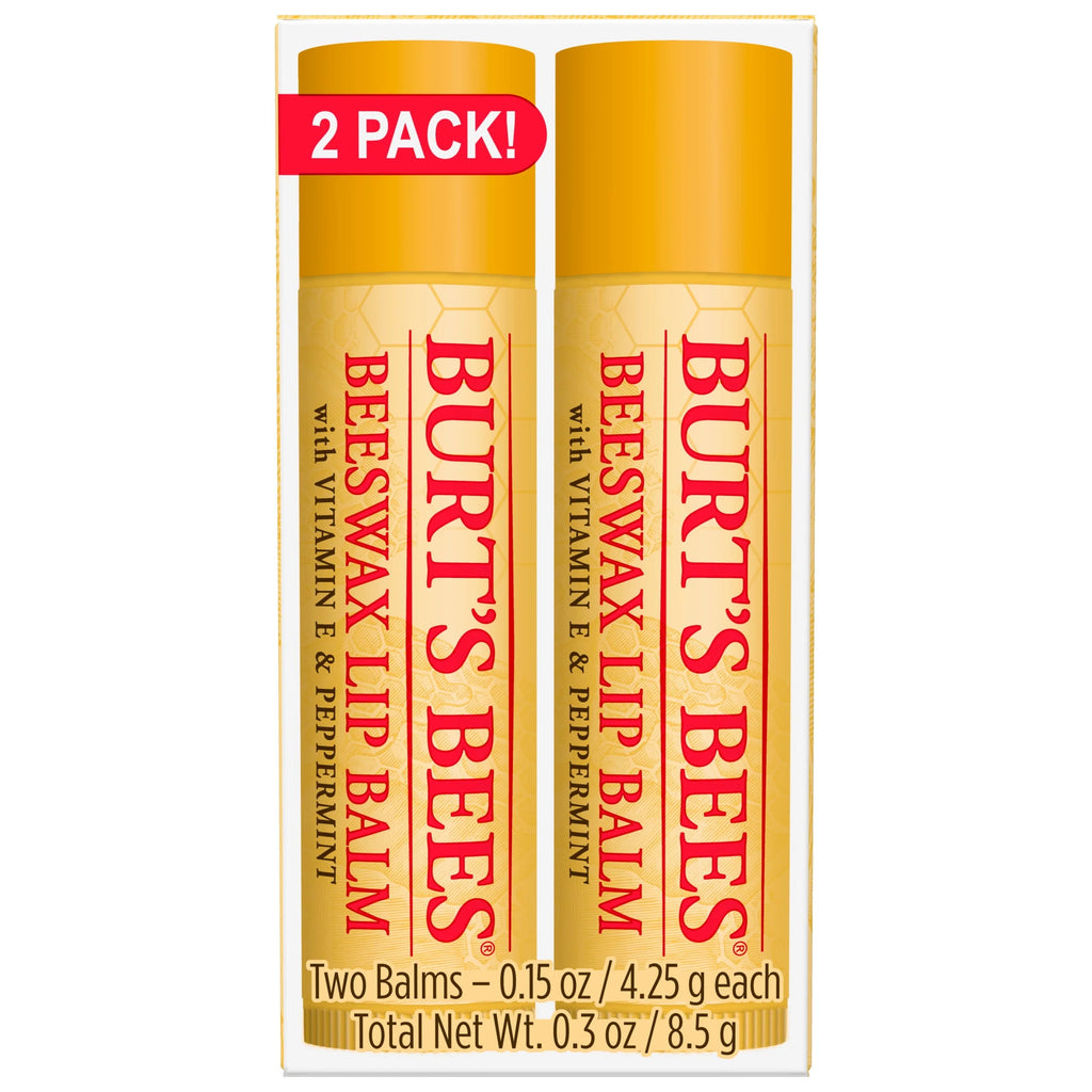 Moisturizing Lip Balm with Beeswax, Vitamin E & Peppermint Oil, 4 Count P714002