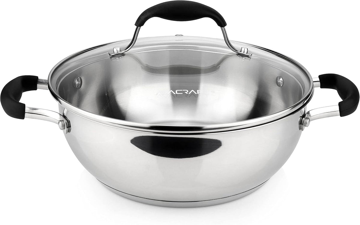 18/10 Stainless Steel 11 Inch Everyday Pan with Glass Lid U5337