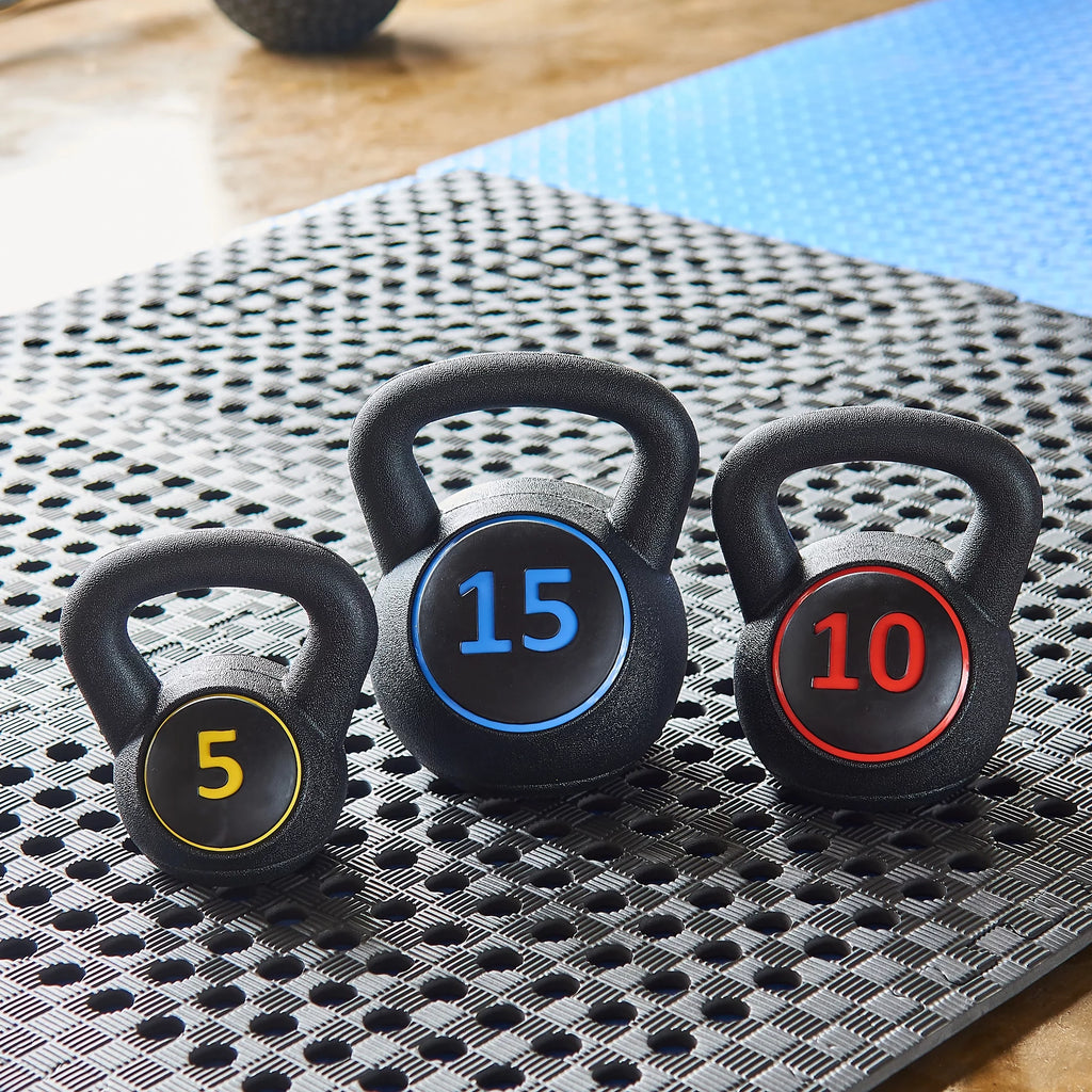 Wide Grip Kettlebell Set, 10lb 15lb 20lb Z377178