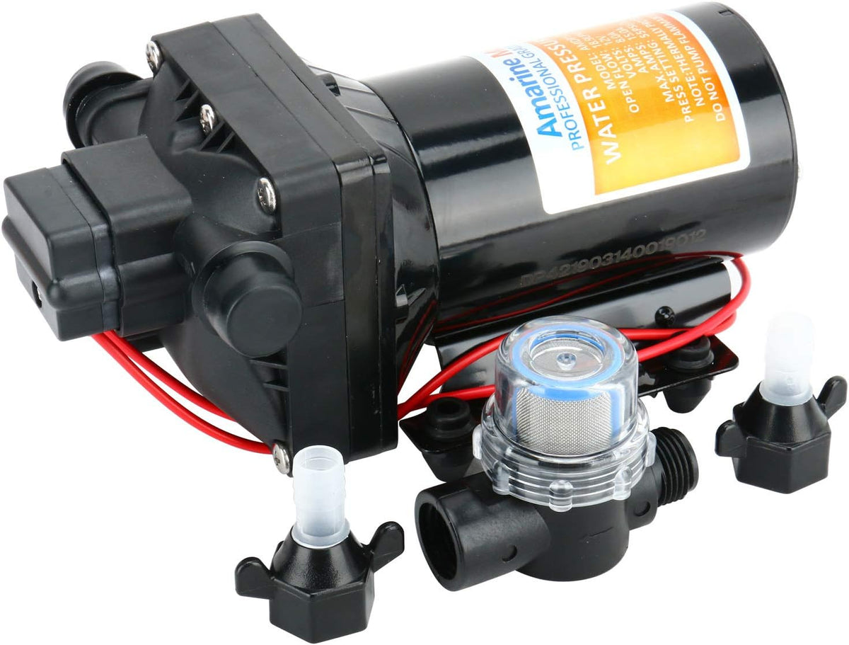 12V Fresh Water Pressure Diaphragm Pump 5 GPM 55 PSI Self Priming M9290