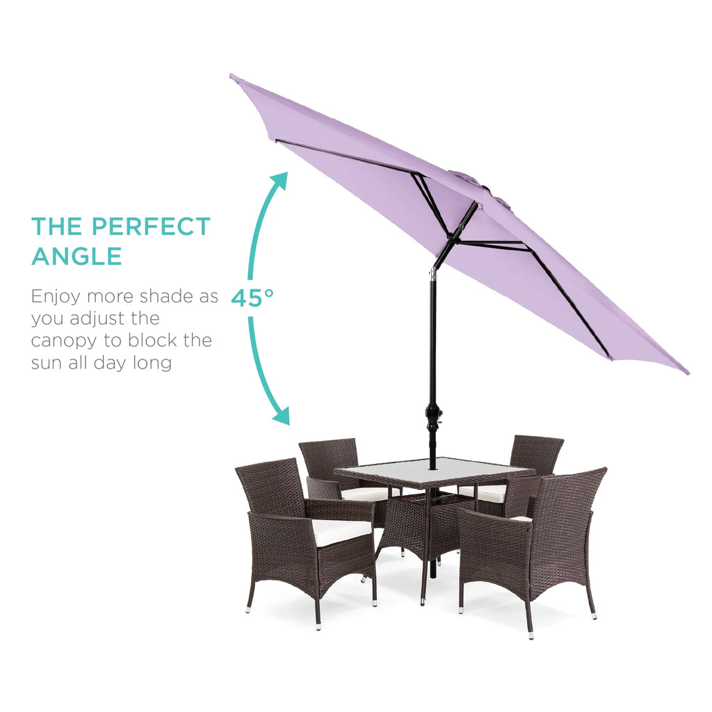 10ft Steel Patio Umbrella with Crank and Tilt J343802