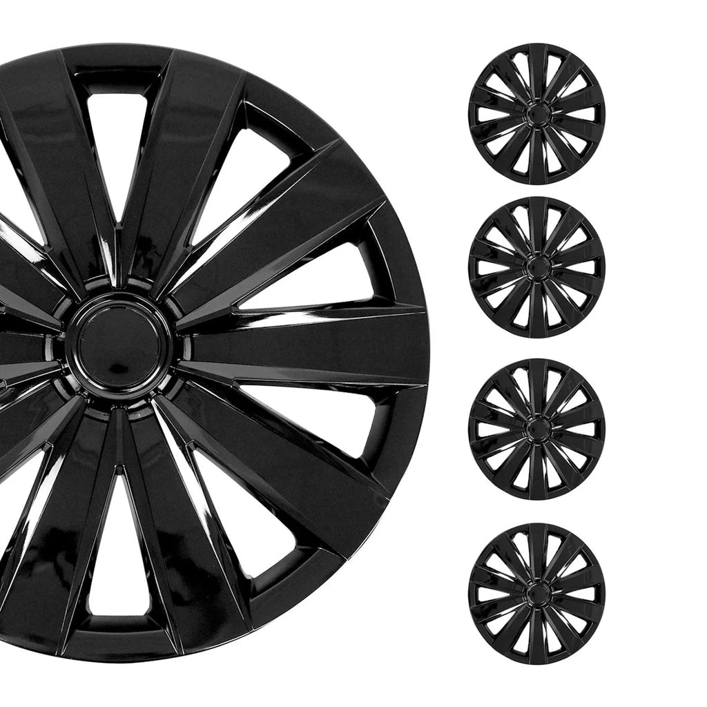 16 Wheel Covers Hubcaps 4Pcs Black W437190
