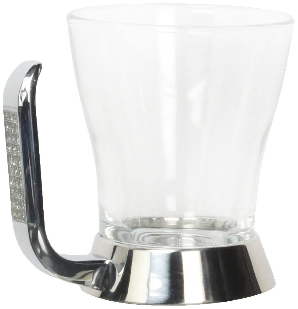 6 Stainless Steel Glass Tea Cups Q5932