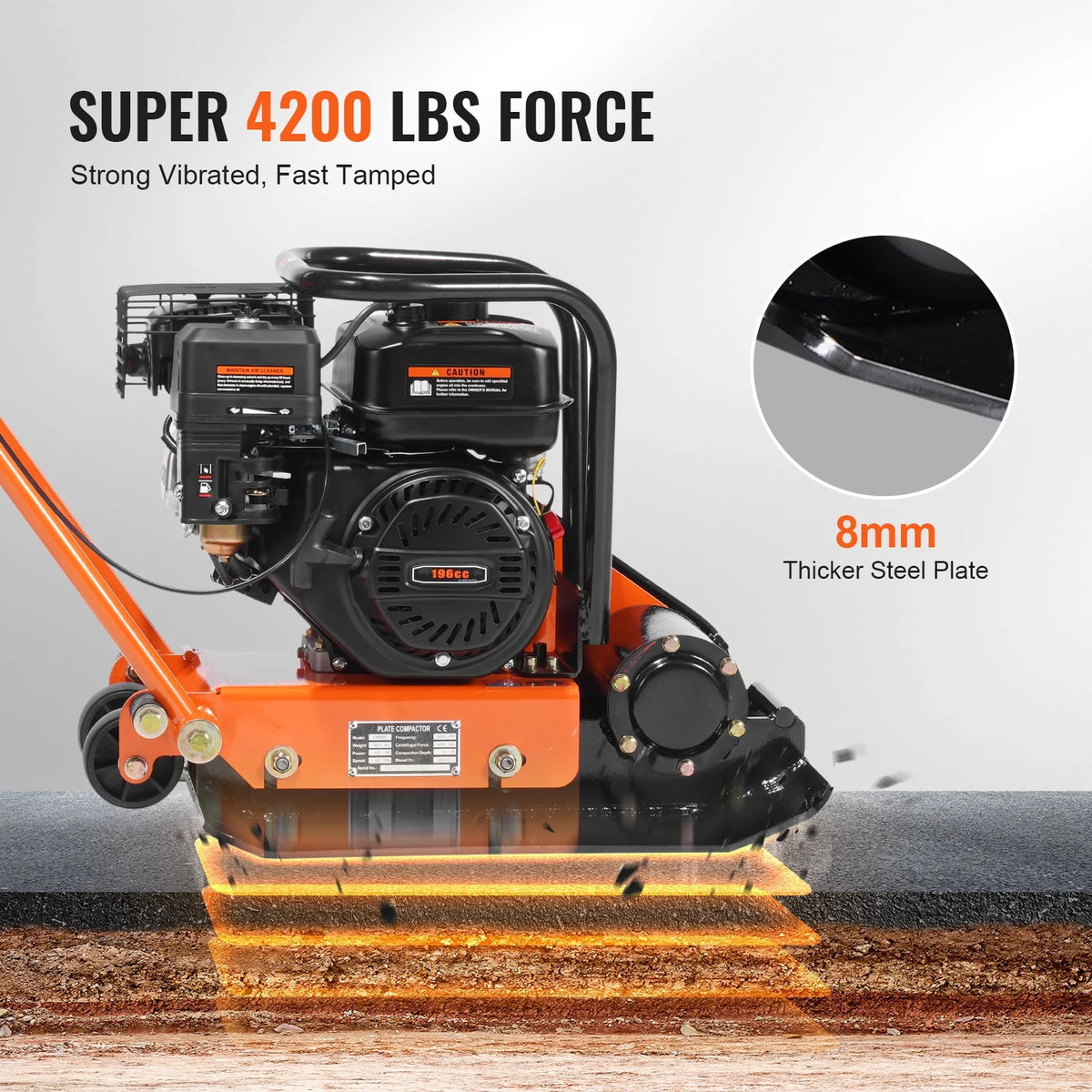 2.8 HP Walk-Behind Plate Compactor C2034