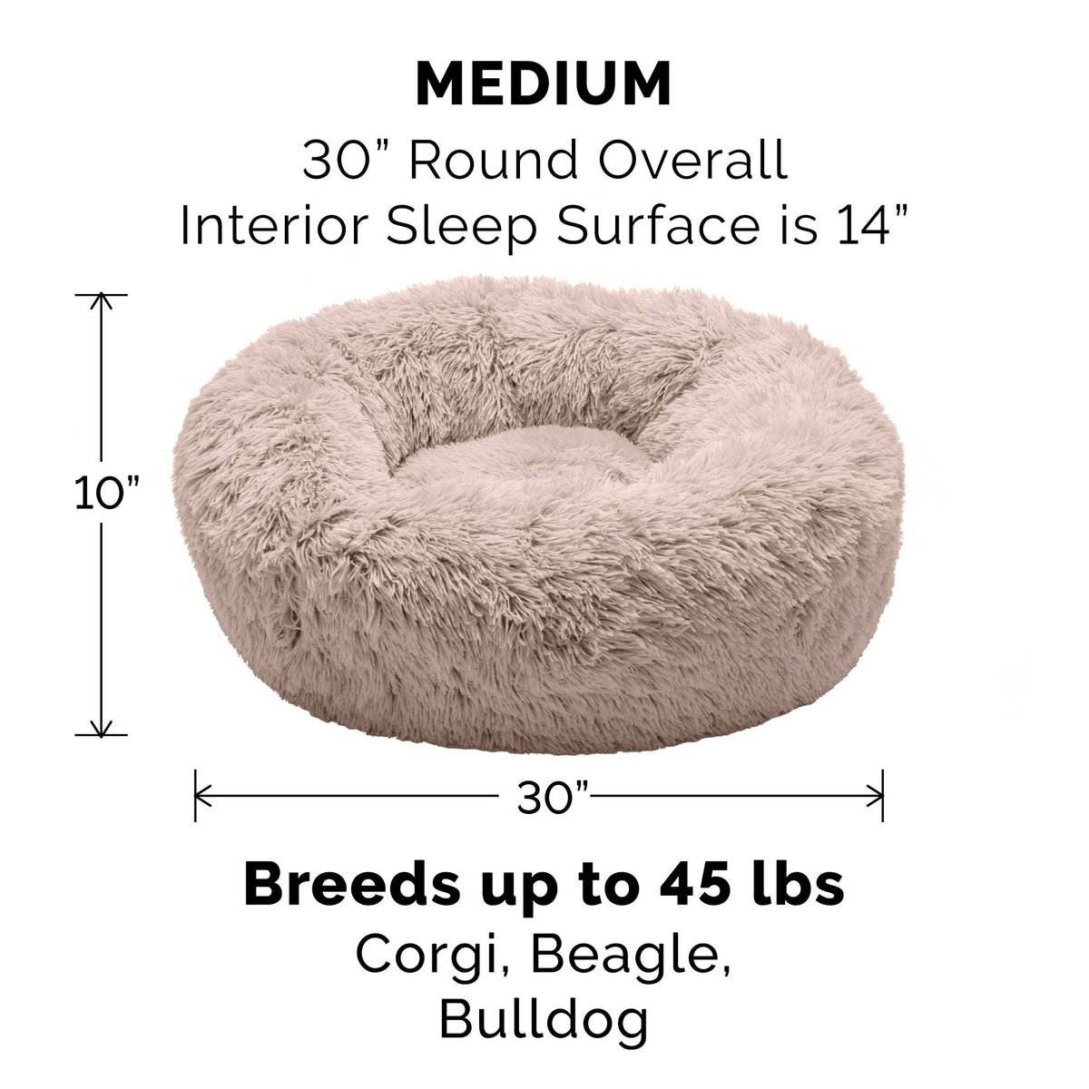 Long Fur Donut Dog Bed I9569