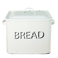 Metal Enamelware Bread Box White & Black F37863