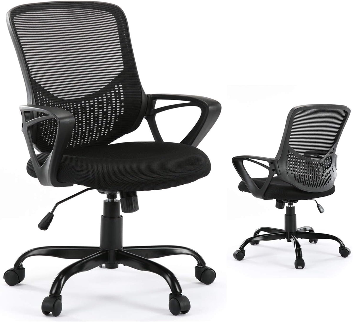 Armless Office Chair, Breathable Mesh, Low Back Support T381513