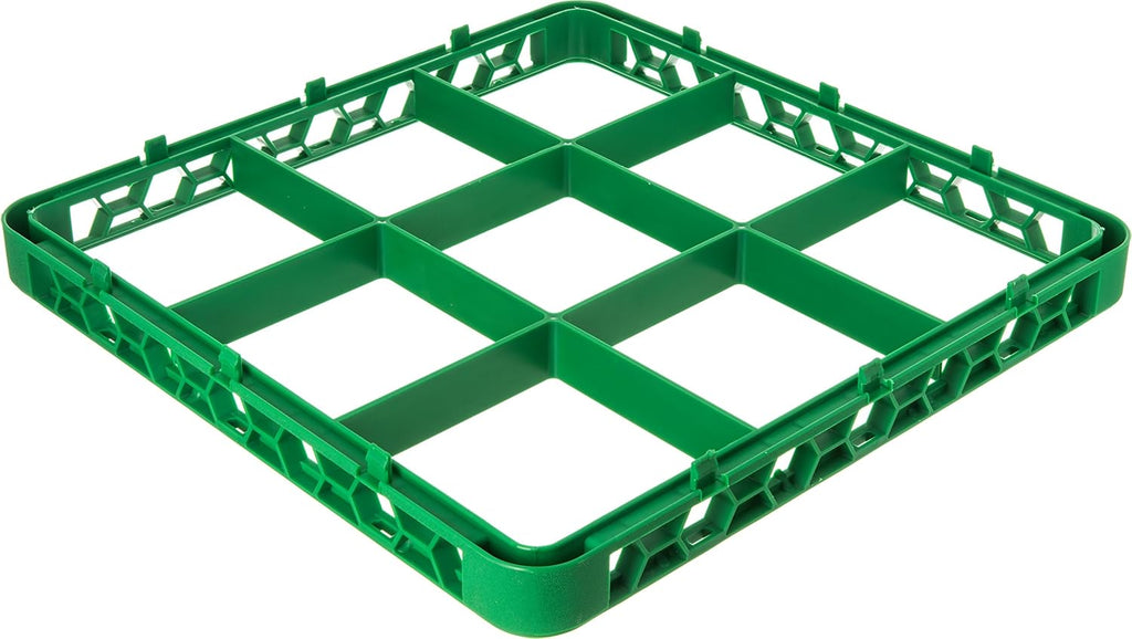 9 Compartment Glass Rack Extender, Green, Pack of 6 W5691