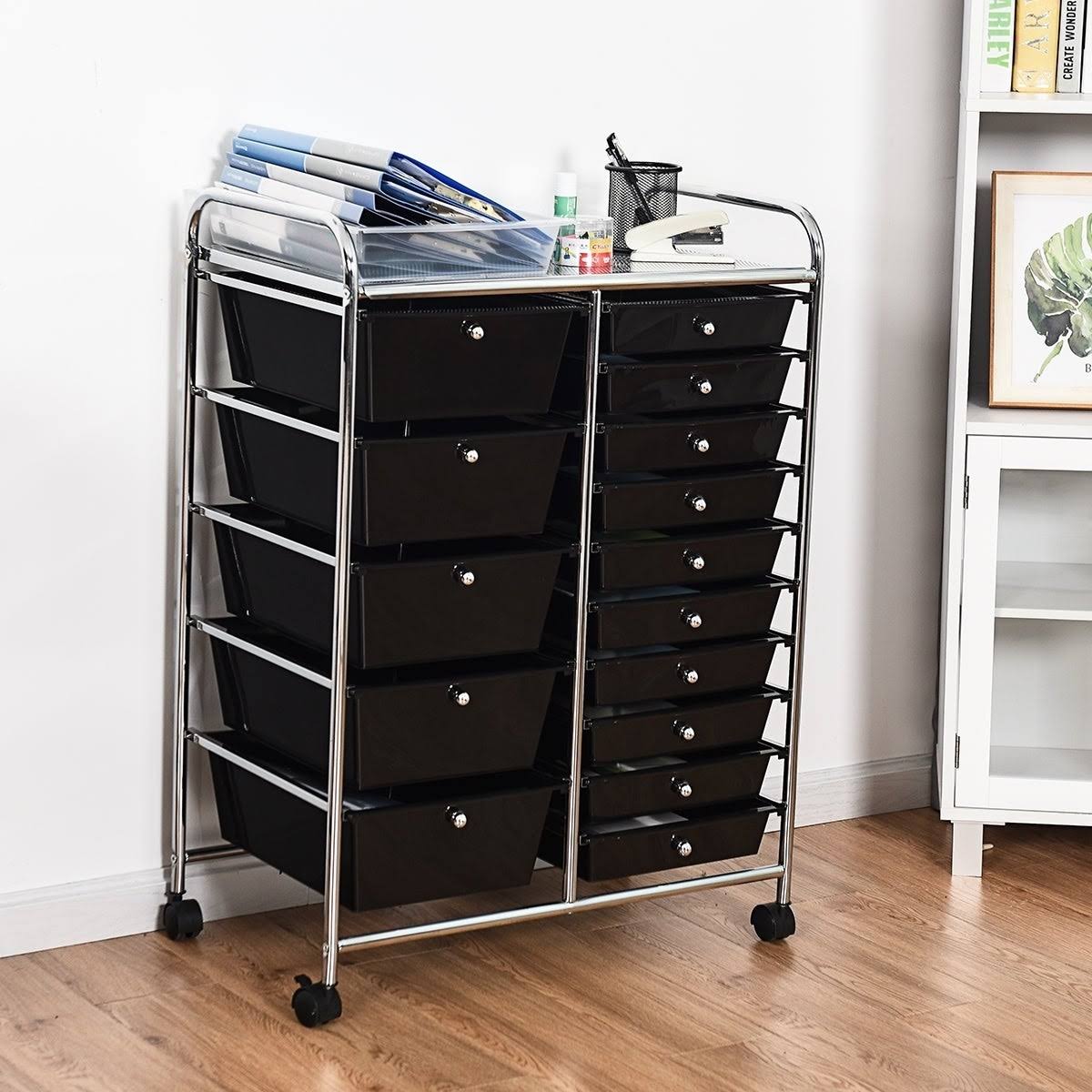 15 Drawer Rolling Cart with Wheels F63026