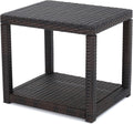 Multibrown Outdoor Wicker Accent Table Y11475