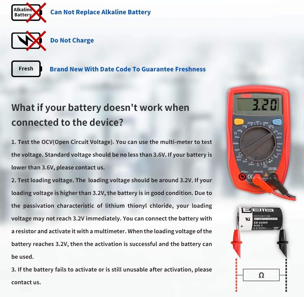3.6V Lithium Battery with Tabs AA Size 2600mAh V20574