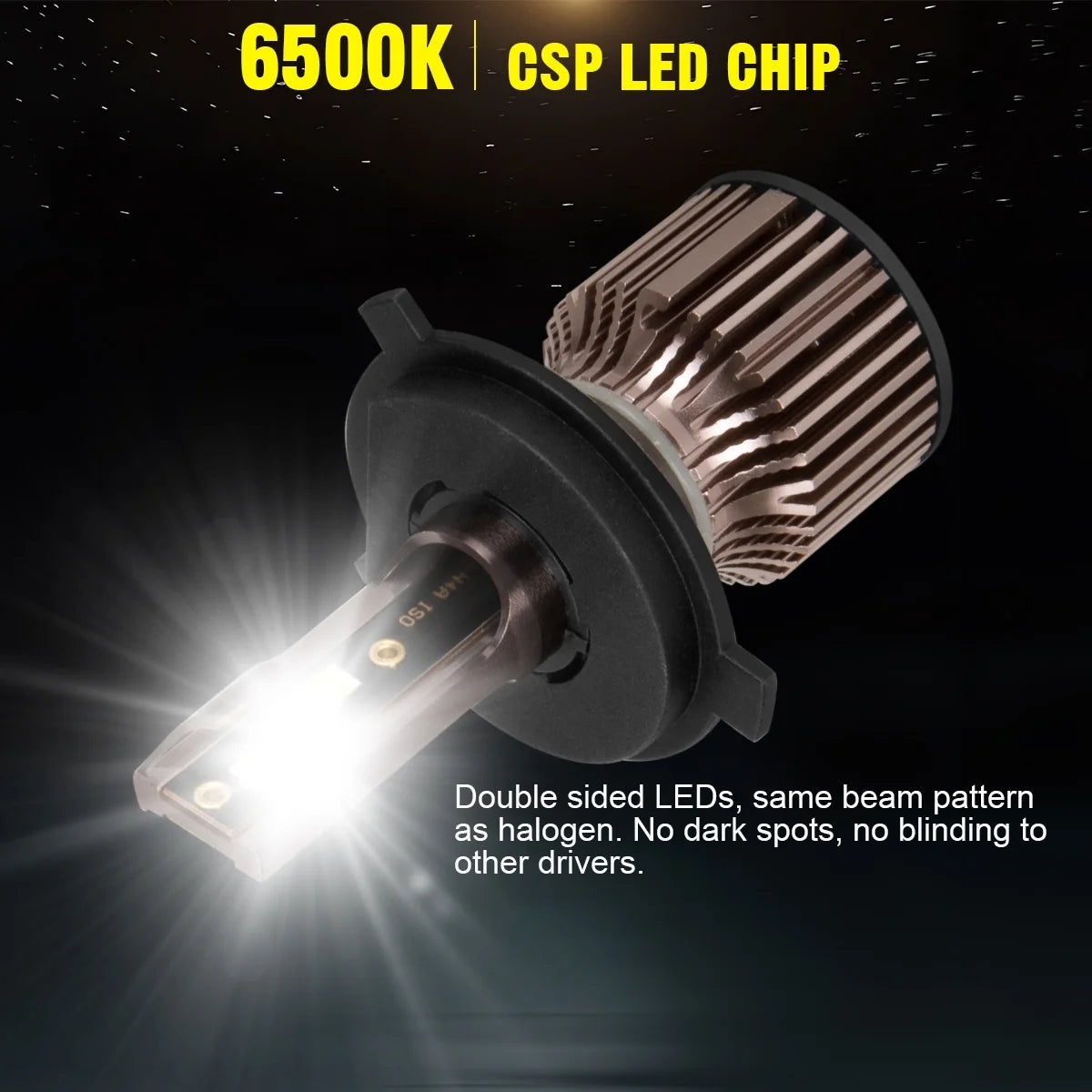 9003 H11 LED Headlight Fog Light Bulbs 6500K Cool White Pack of 4 P986086
