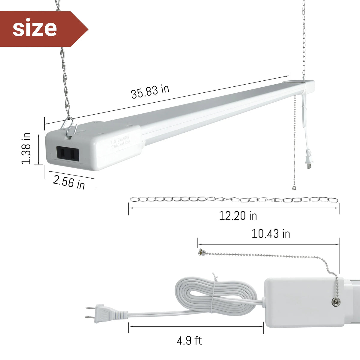 3-FT 4500-Lumen Integrated LED Shop Light X3288