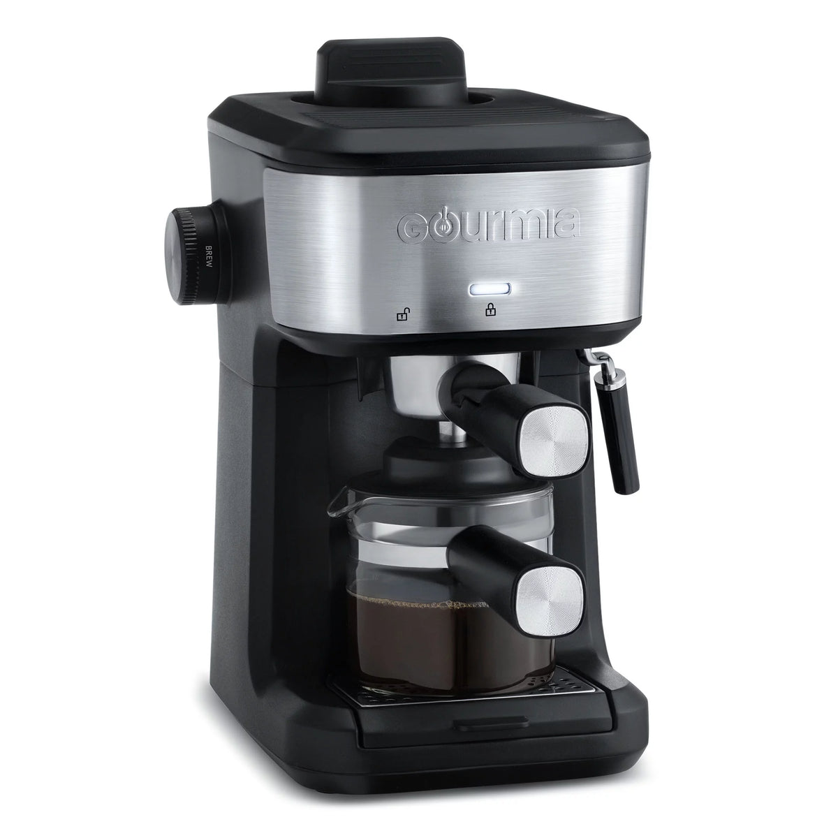 4-Shot Steam Espresso, Cappuccino, and Latte Maker with Frothing Wand A4866
