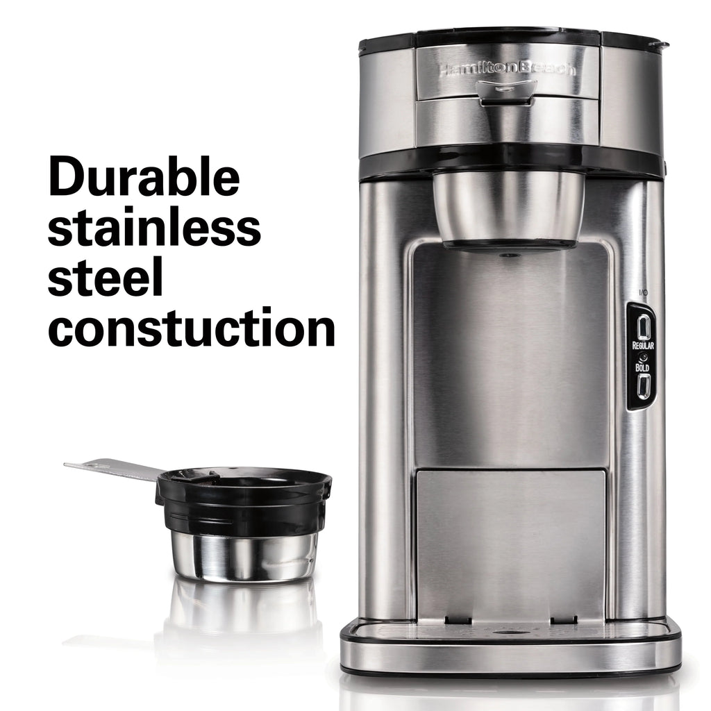 Single-Serve Coffee Maker, 14 oz. Stainless Steel J762