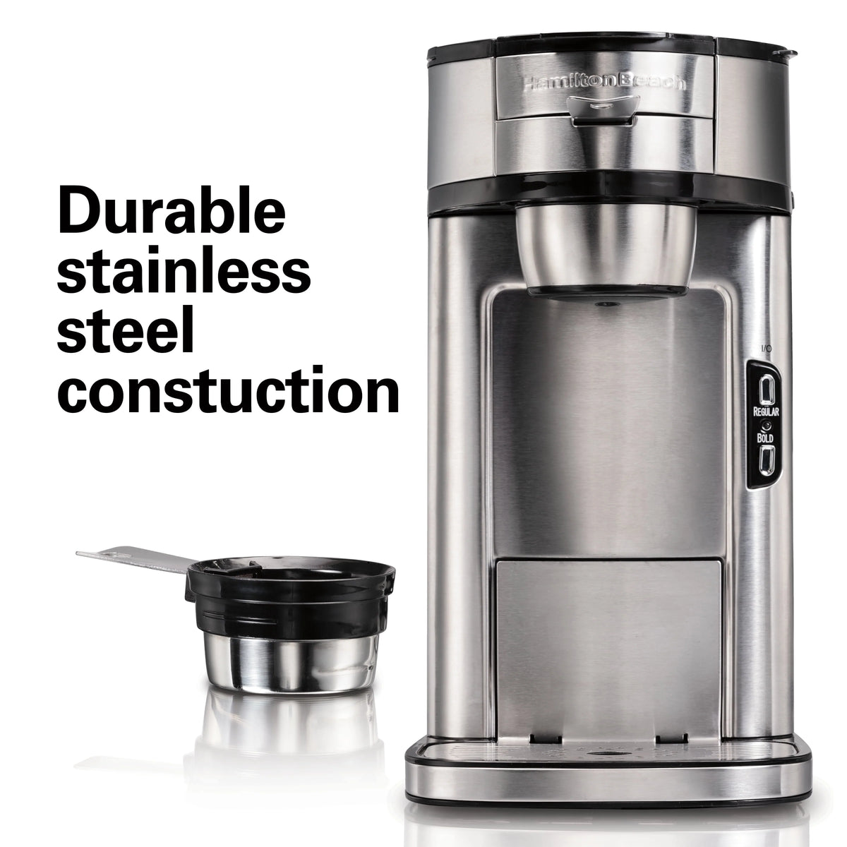 Single-Serve Coffee Maker, 14 oz. Stainless Steel J762