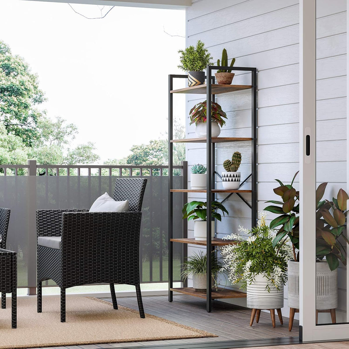 5-Tier Bookshelf with Steel Frame R630293