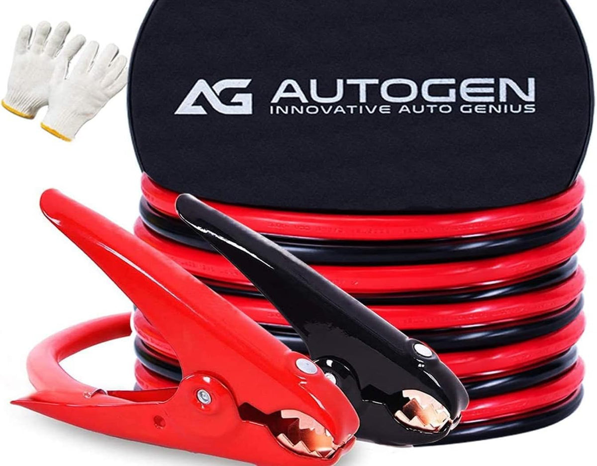 Heavy Duty 1 Gauge 30Ft 900AMP Jumper Cables with Clamps and Carry Bag M91387