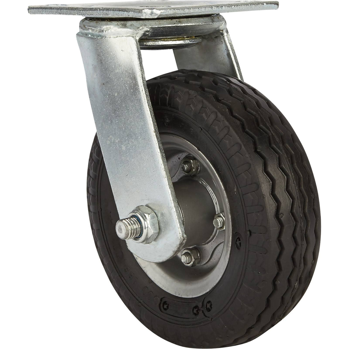 6in Swivel Flat-Free Rubber Foam Filled Caster 200lb Cap Sawtooth Tread M760