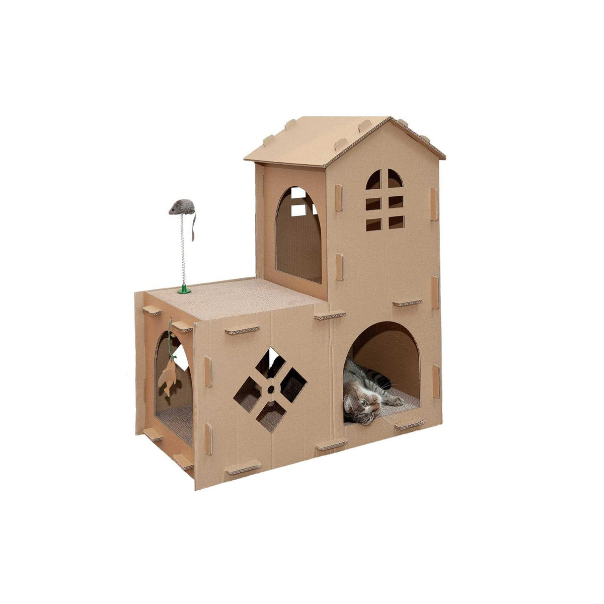 Corrugated Cat Scratcher House with Catnip Q336976
