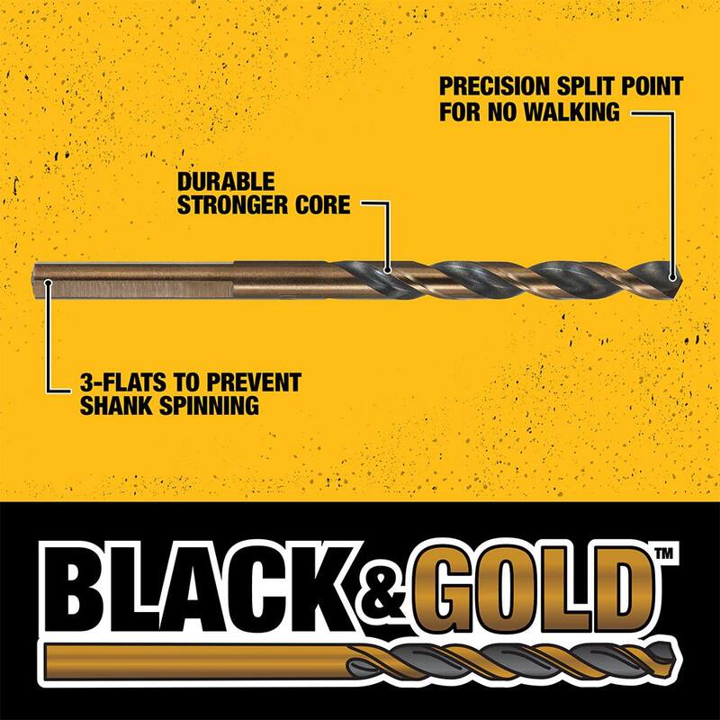 Black and Gold 10-Piece Drill Bit Set E967726