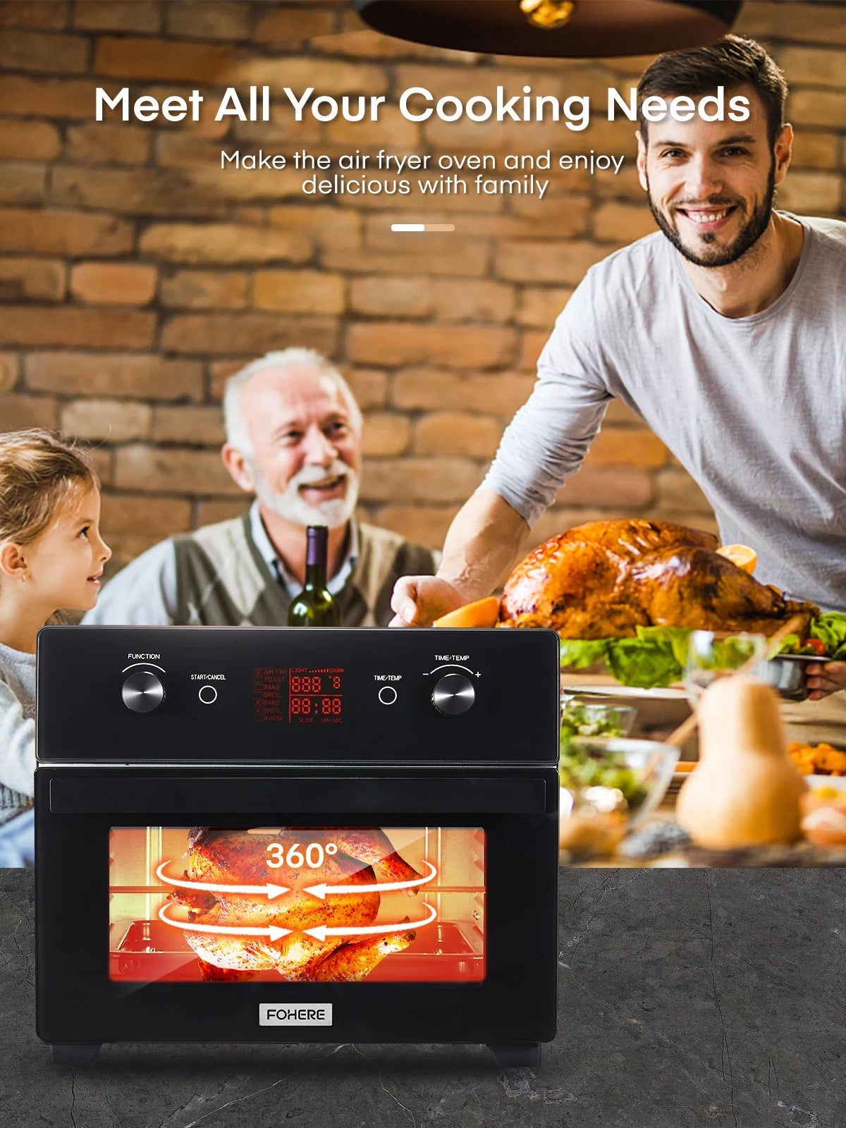 20QT Convection Air Fryer Toaster Oven Combo W3641