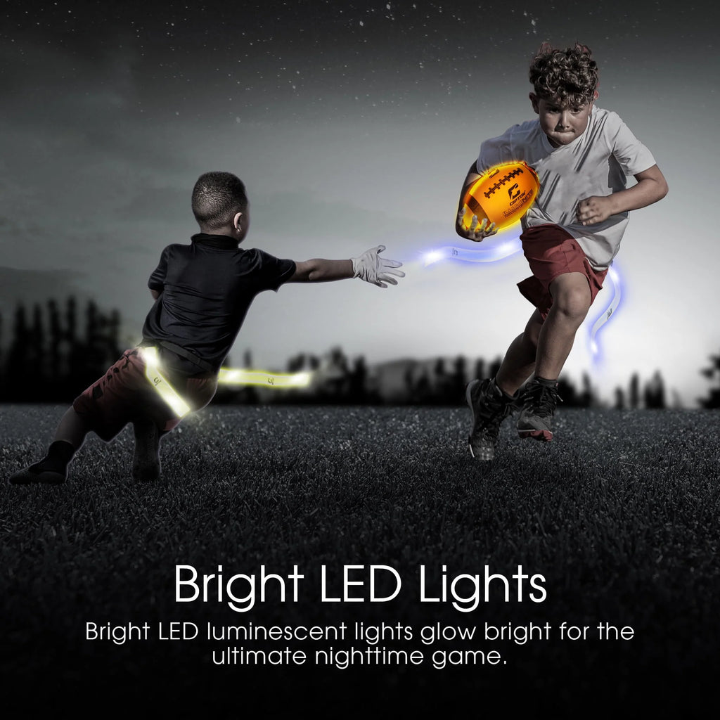 Light Up Official Size Water Resistant Football with Pump I12810