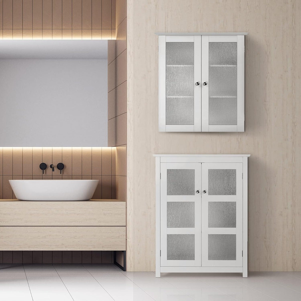 White Detachable Bathroom Cabinet F87195