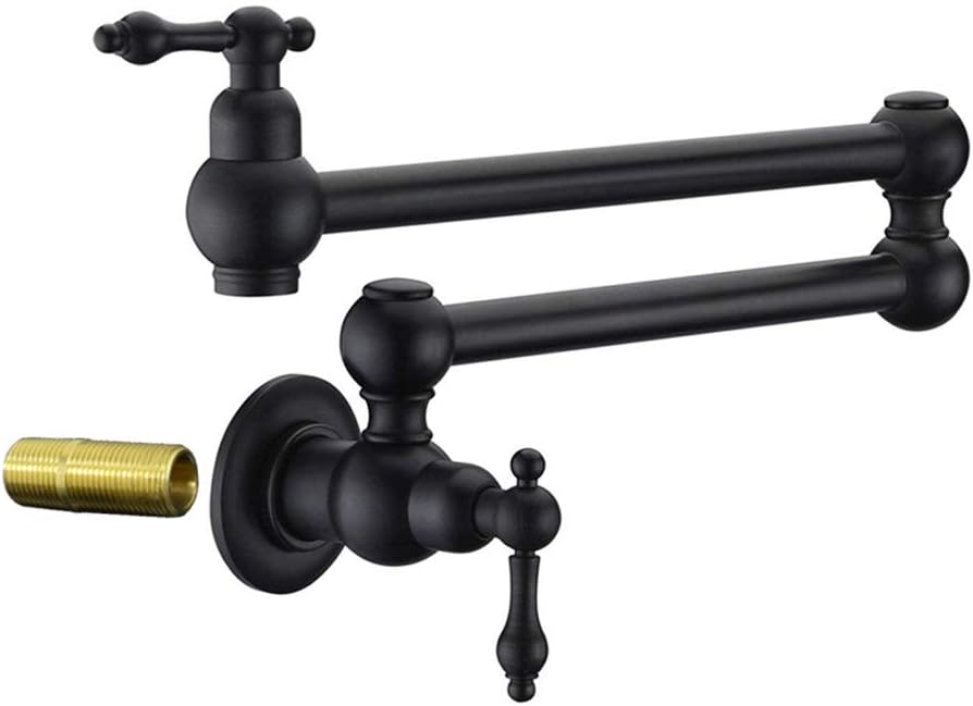 Black Brass Pot Filler Faucet A2295