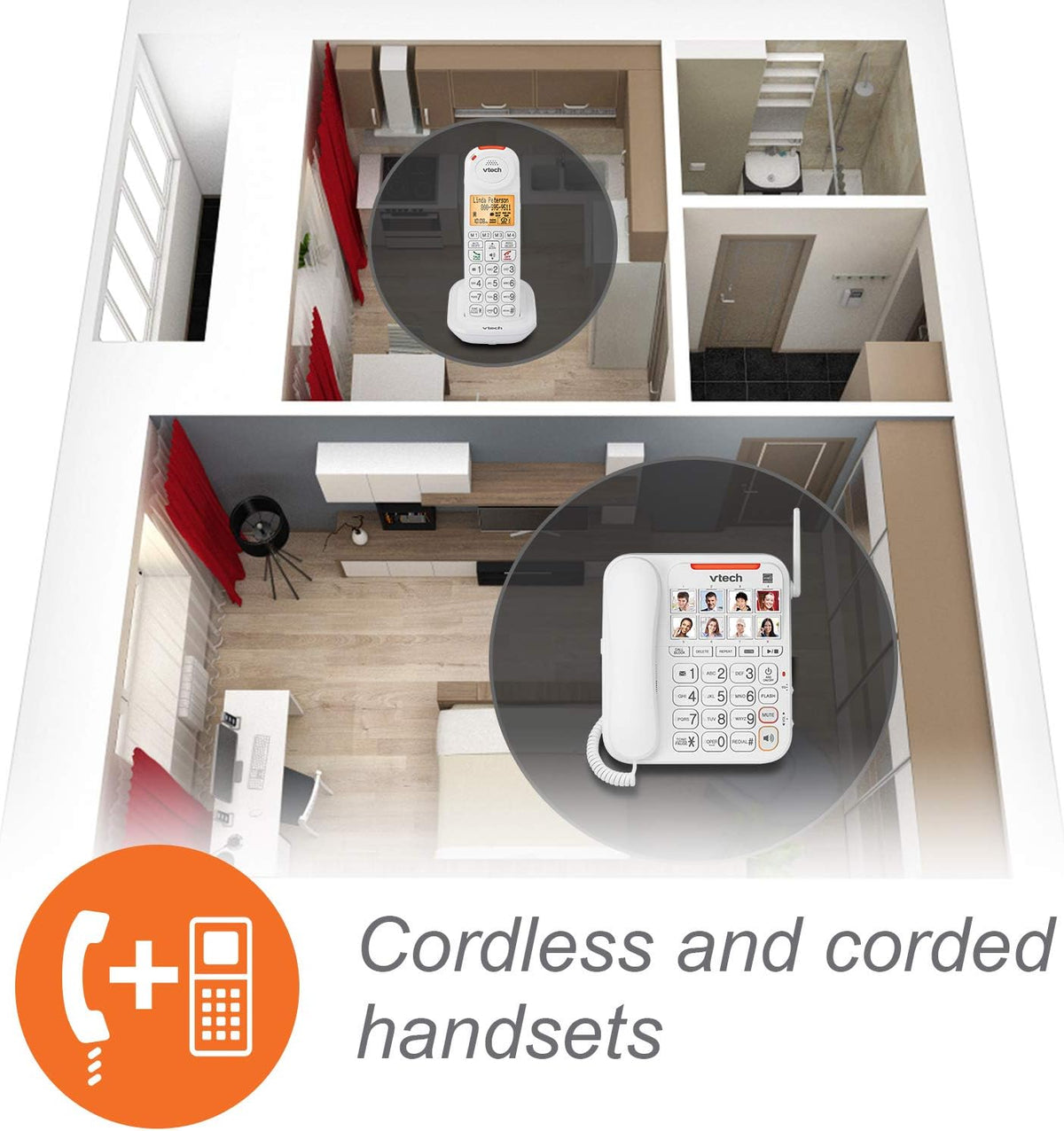 Amplified Corded/Cordless Phone with Answering Machine J13294