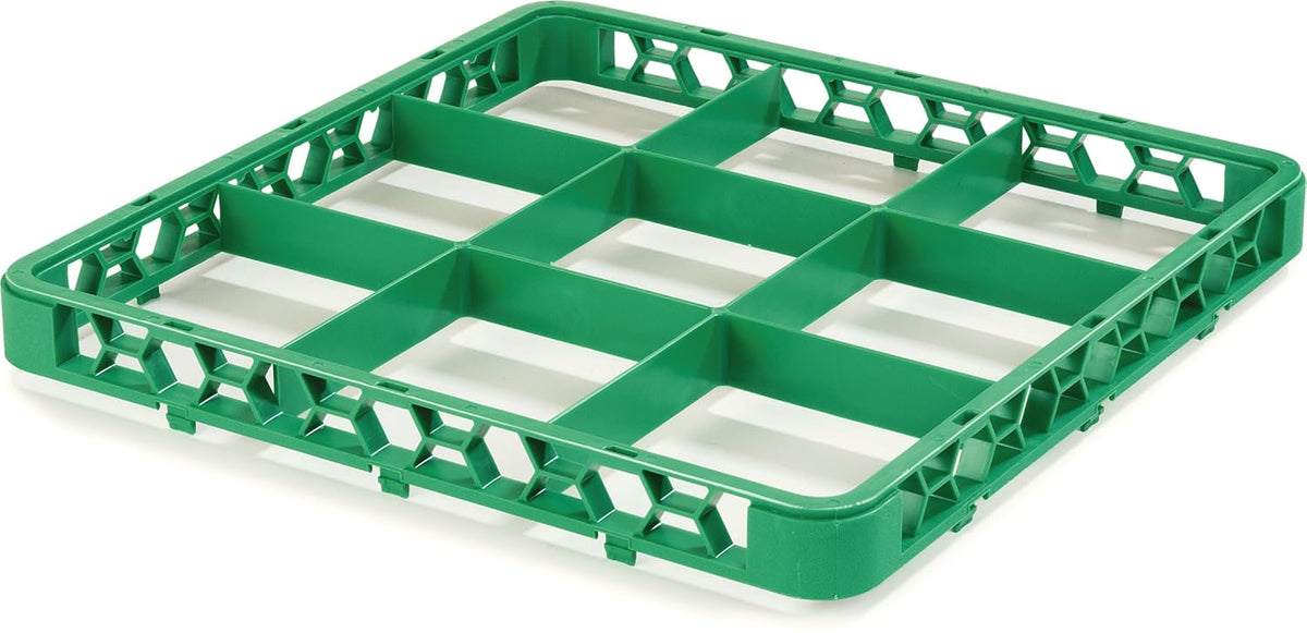 9 Compartment Glass Rack Extender, Green, Pack of 6 W5691