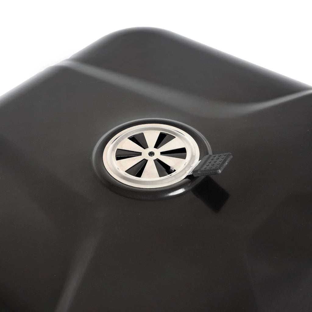 22 Square Steel Charcoal Grill with Foldable Side Shelf, Black K757414